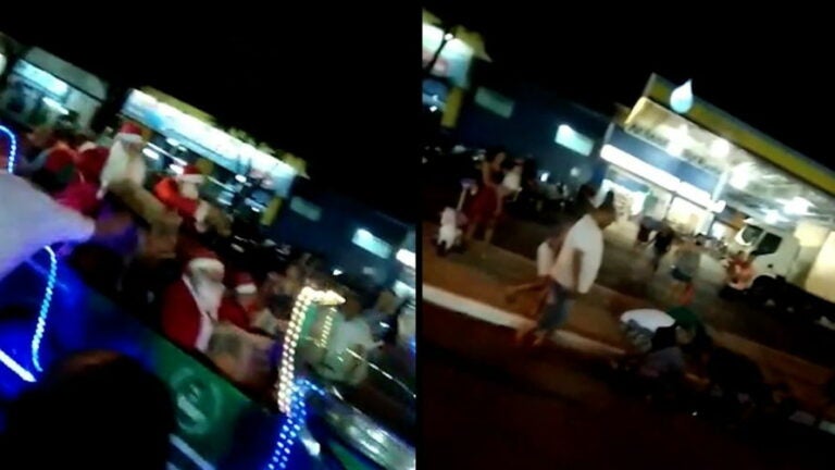 Papai Noel é apedrejado e roubado durante distribuição de doces em Paraíso do Norte