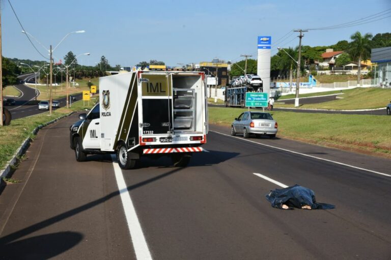 Vítima atropelada em Umuarama foi arremessada a 38,5 metros após impacto