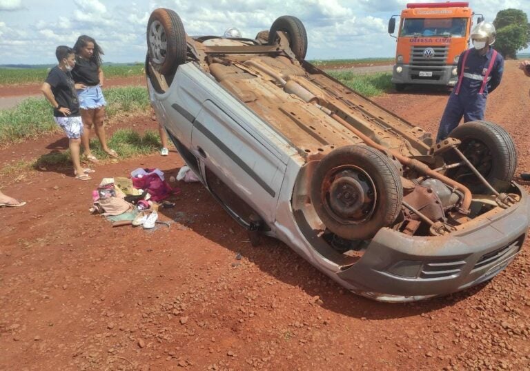 Condutora fica ferida após veículo na rodovia PR-486, em Assis Chateaubriand
