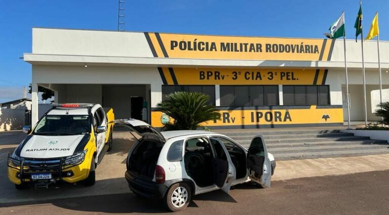 Polícia Rodoviária apreende 53 pneus contrabandeados em veículo abandonado