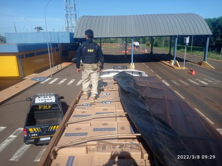 PRF apreende cerca de 750 mil maços de cigarros contrabandeados em Icaraíma
