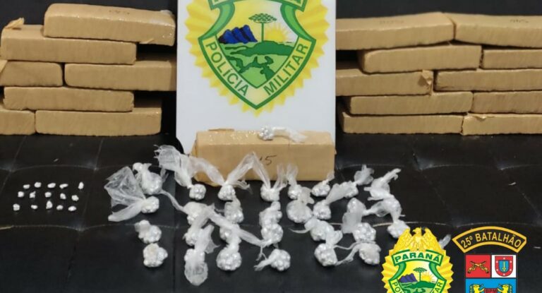 Dupla é presa com 10 quilos de maconha e 465 pedras de crack no Jd. Alvorada