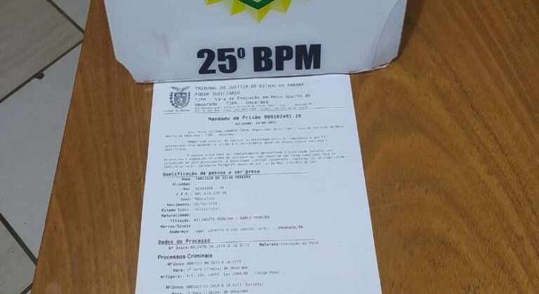 Homem com mandado por furto é detido em Umuarama