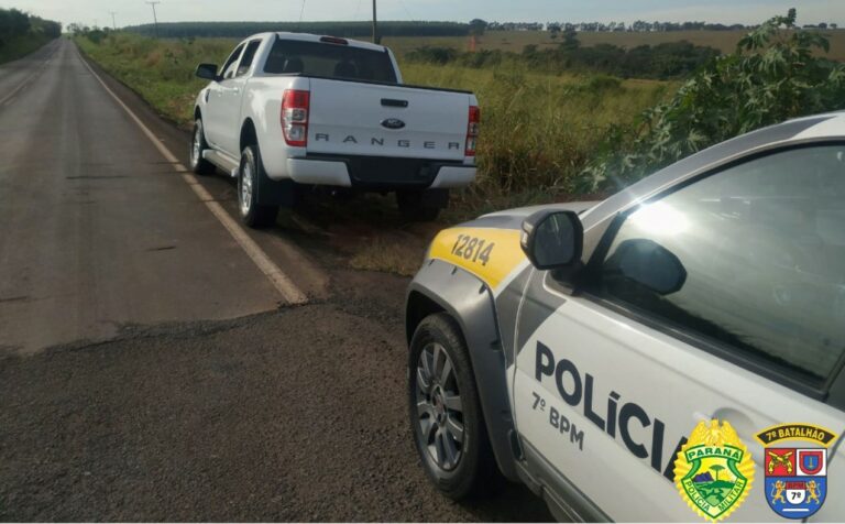 Polícia Militar recupera veículo roubado em Rondon logo após o crime