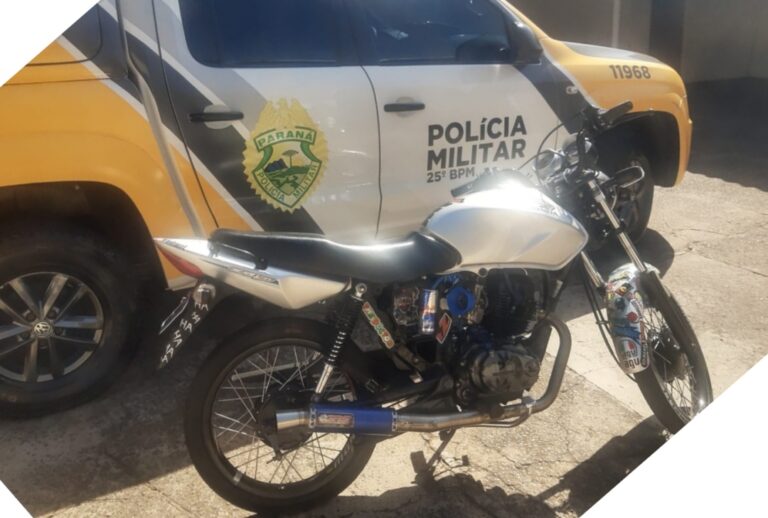 Em fuga da PM, rapaz pilota moto na contramão em Douradina e tem veículo apreendido