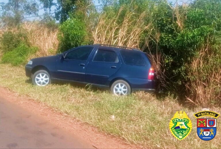 Veículo roubado em Santa Isabel do Ivaí é abandonado na rodovia, em Nova Olímpia