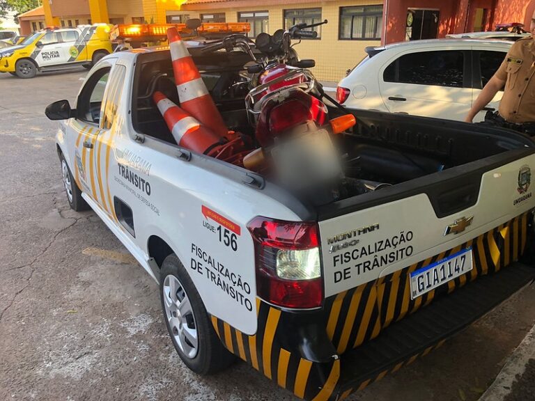 Moto com mais de R$ 462 mil em débitos e multas é apreendida em Umuarama