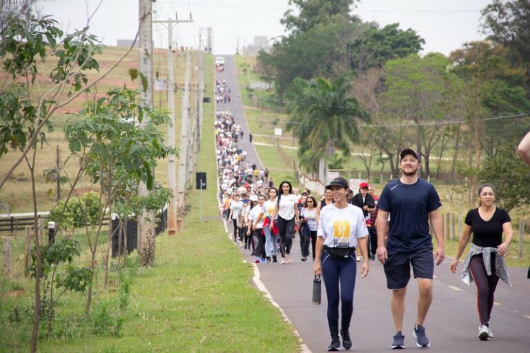 Programa de atividades físicas movimentou 430 pessoas com caminhada na manhã de domingo