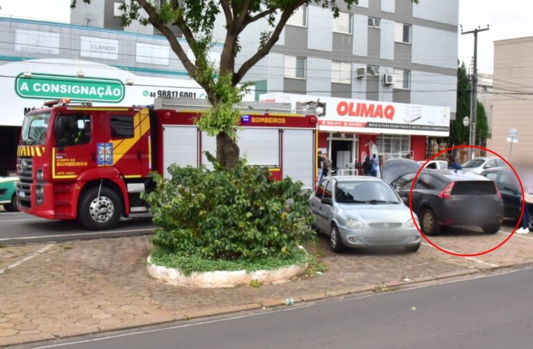 Bombeiros combatem princípio de incêndio em veículo na avenida Brasil