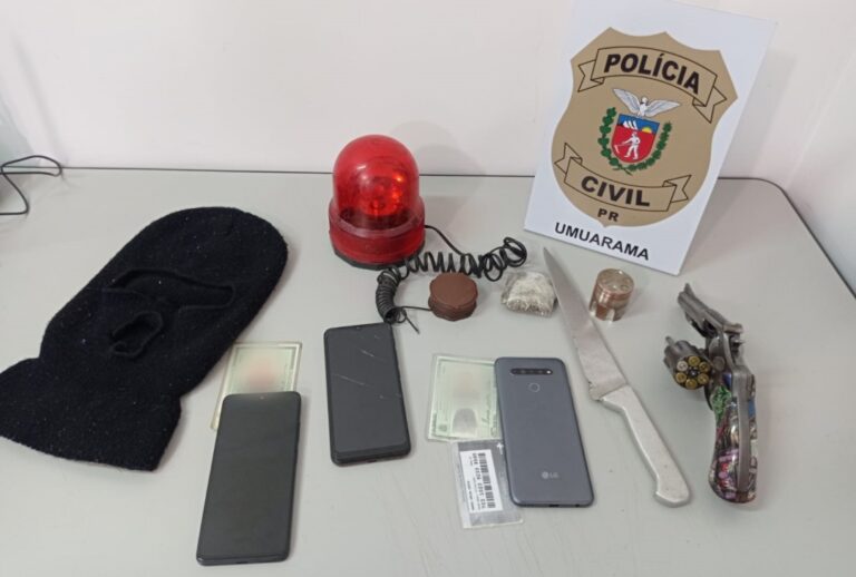 Dois homens que estavam planejando roubo em Umuarama são presos no Parque Tarumã