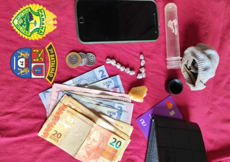 Idoso é detido e PM desativa ponto de tráfico de drogas em Cruzeiro do Oeste