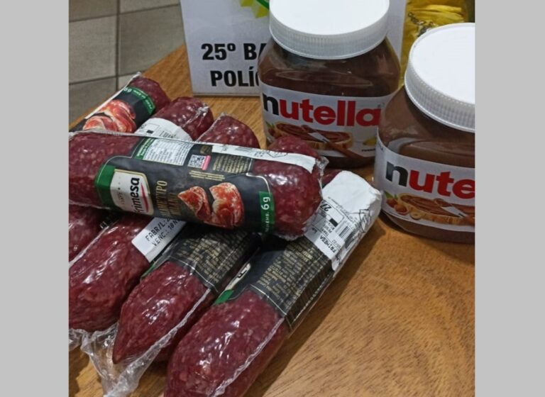 Umuarama: Homem é preso após tentar sair de mercado sem pagar por salame e Nutella