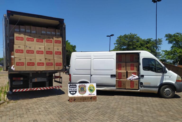 Equipes policiais apreendem 40 mil pacotes de cigarros contrabandeados em Iporã