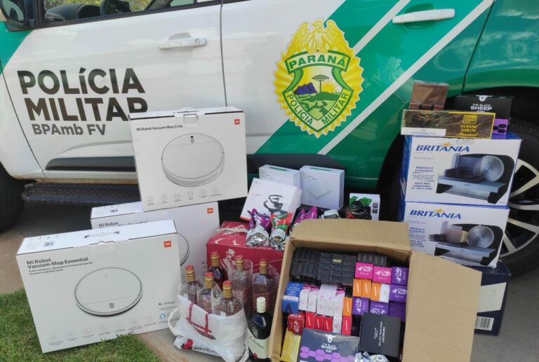 Polícia Ambiental apreende cigarros eletrônicos e outras mercadorias vindas do Paraguai