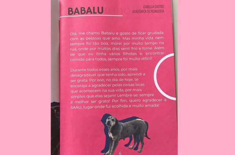 Acadêmicas de Pedagogia da UniAlfa lançam livro sobre animais resgatados pela Saau