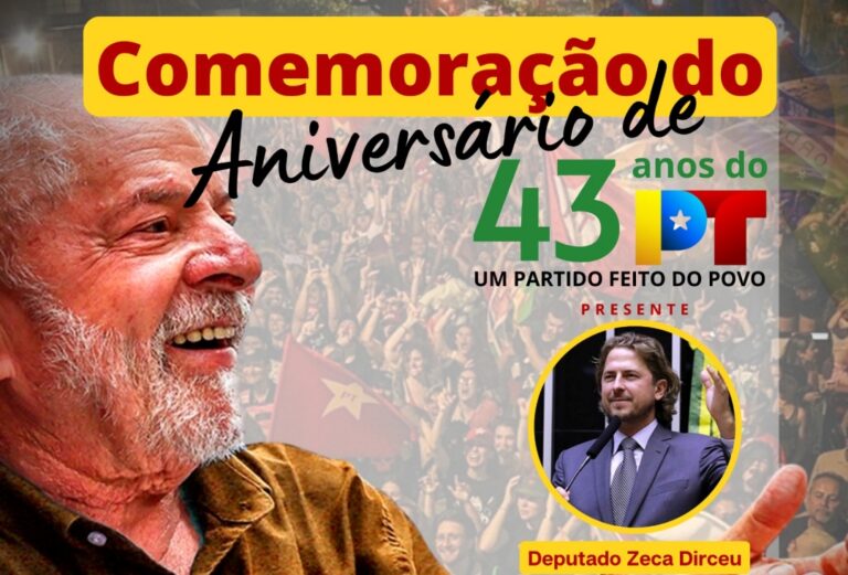 Diretório Municipal do PT promove jantar em Umuarama no dia 3 de março