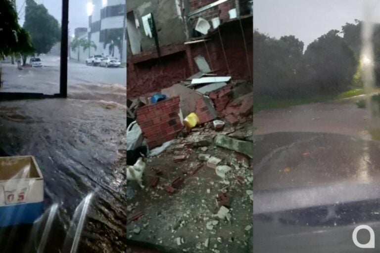 Temporal abre buraco, alaga avenidas e danifica residências em bairros de Umuarama