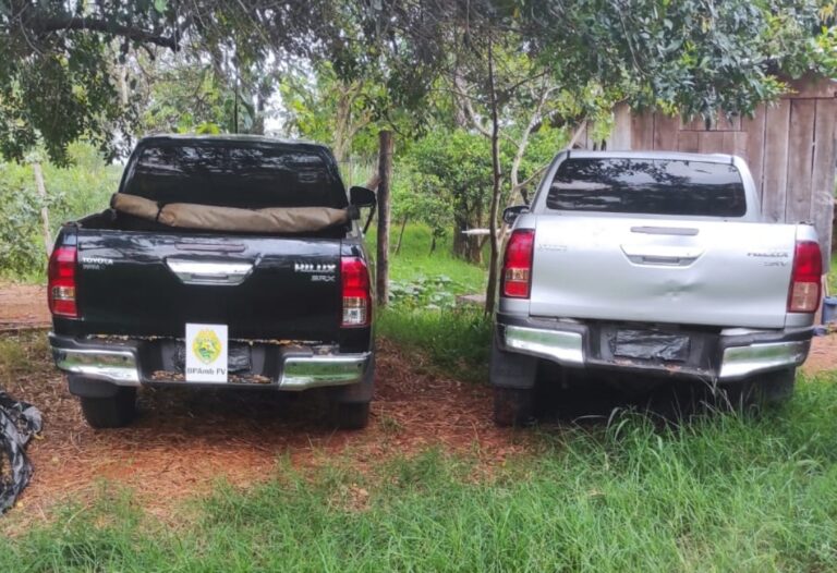 Polícia Ambiental recupera duas caminhonetes com alerta de roubo/furto em Douradina