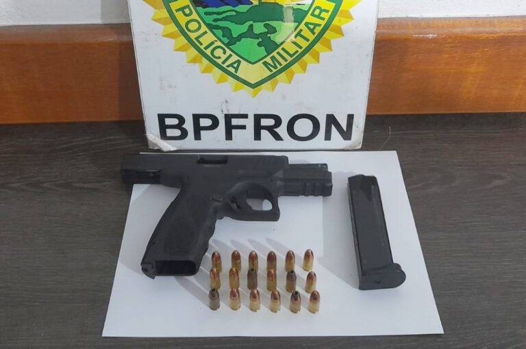 BPFron realiza prisão de homem com pistola 9mm e munições em estrada de Perobal