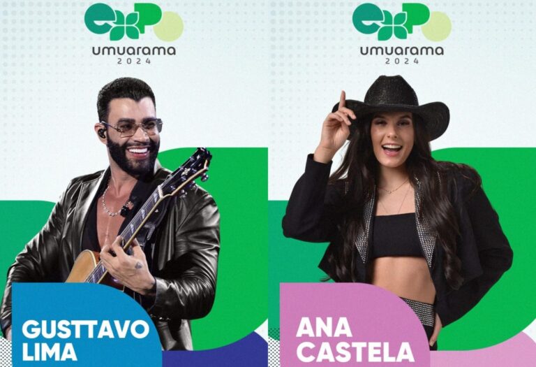 Gusttavo Lima e Ana Castela são confirmados na programação da Expo Umuarama 2024