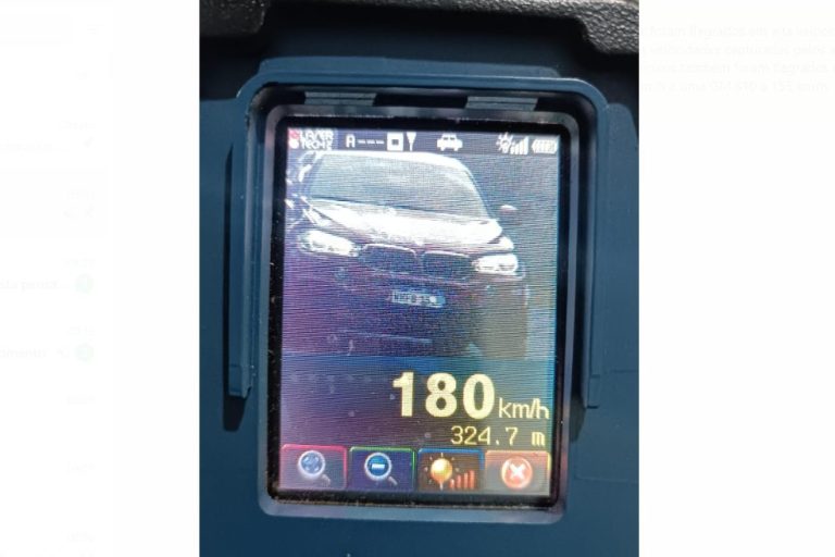 BMW é flagrada a 180 km/h pela Polícia Rodoviária na PR-364 entre Terra Roxa e Palotina
