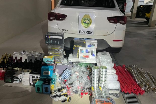BPFron apreende veículo carregado com R$ 60 mil em mercadorias do Paraguai