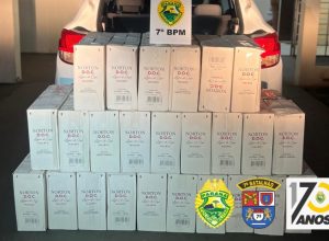 PM flagra carro com casal mineiro transportando 300 garrafas de vinho argentino na PR-323