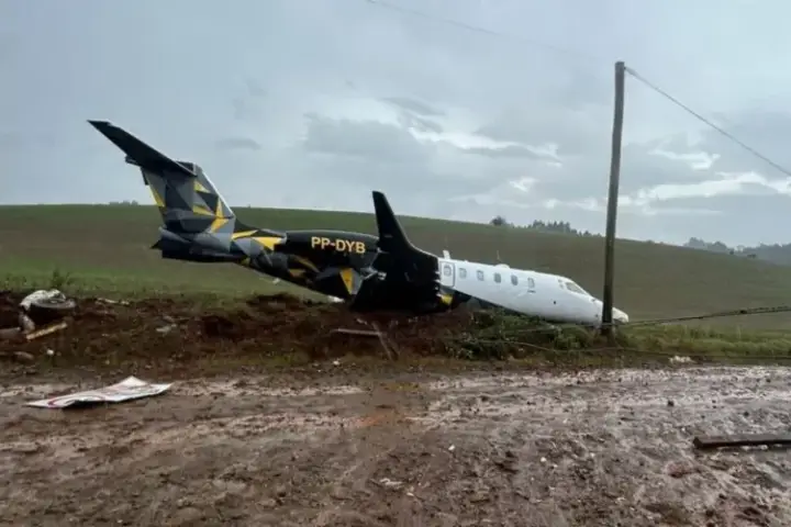 Aeronave da farmacêutica Cimed sofre incidente ao aterrissar; assista o vídeo