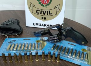 Arma que pode ter sido usada em homicídio é encontrada em cofre apreendido em Umuarama