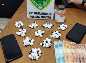 Condutor é preso pela Rotam com 103 porções de cocaína, em Umuarama