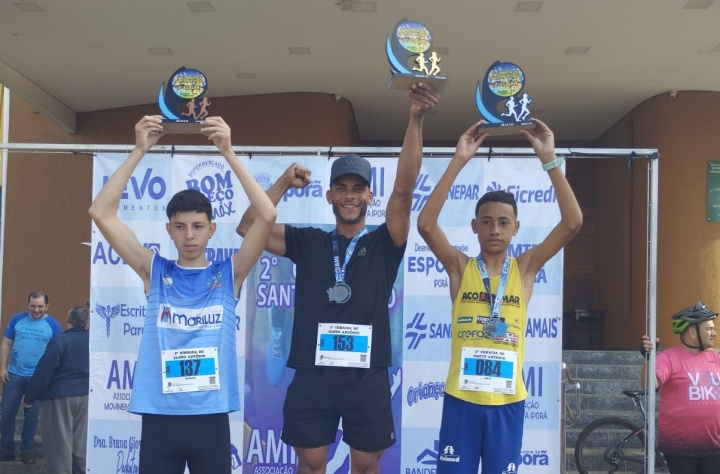 Três atletas de Umuarama conquistam pódio na 2ª Corrida de Santo Antônio, em Iporã