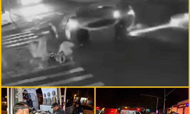 Enquanto Aguardava Atendimento Apos Sofrer Acidente De Moto Mulher E Atropelada Por Carro Que Capotou Em Um Segundo Acidente Em Maringa Veja O Video 780x470