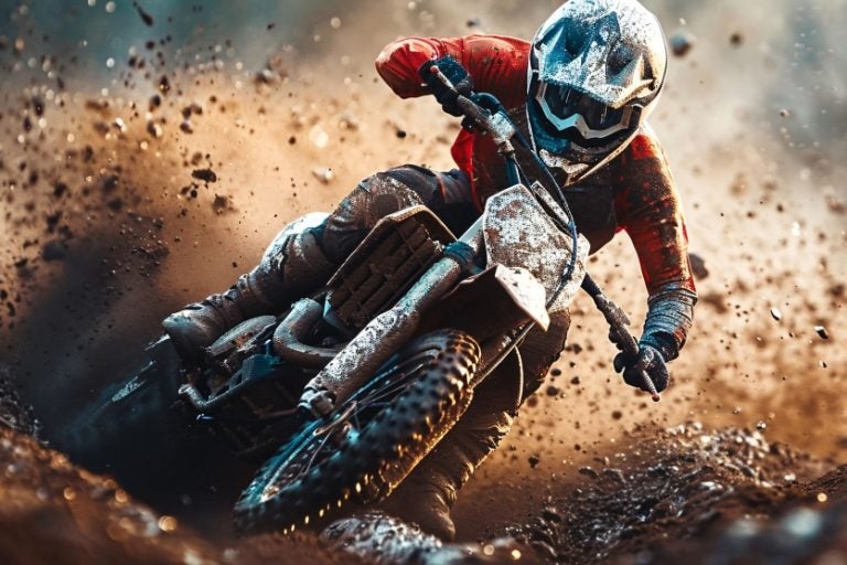 Dirt Bike Rider With His Motorcycle Racing Circuits Adventure 2