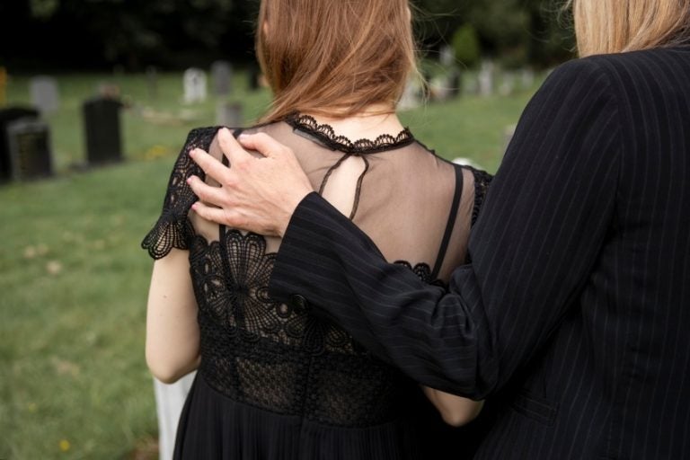 Family Visiting Grave Loved One