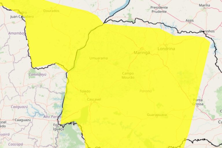 Cidades da região que podem ser atingidas pelo alerta de tempestade. (Imagens: Inmet)