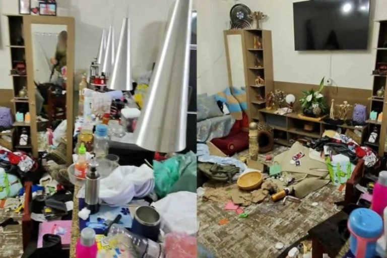 Imagens do Caso Eloah. Nas fotos, o ambiente desorganizado em que a menina era mantida pela suspeita.