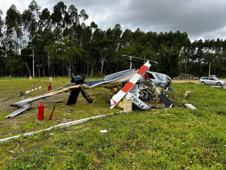 Queda Helicoptero Sc Rodovia Transbeto Cinco Pessoas Dentro 1