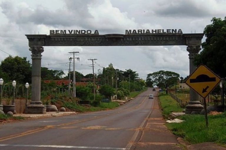 Homem é preso em Maria Helena. Na foto, o portal de entrada da cidade.
