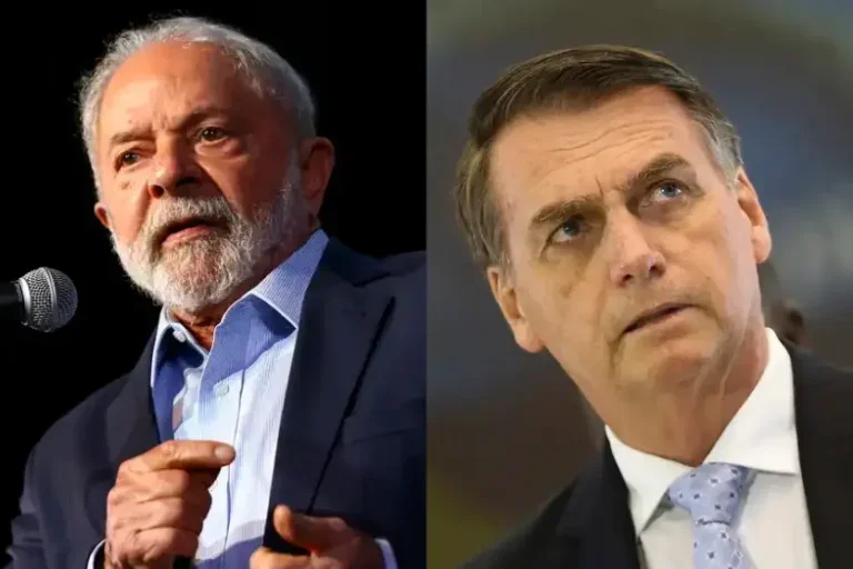 Montagem com uma foto do Presidente Lula e uma de Bolsonaro para ilustrar a matéra sobre as intenções de voto em 2026 em pesquisa realizada pelo Instituto Paraná Pesquisas.