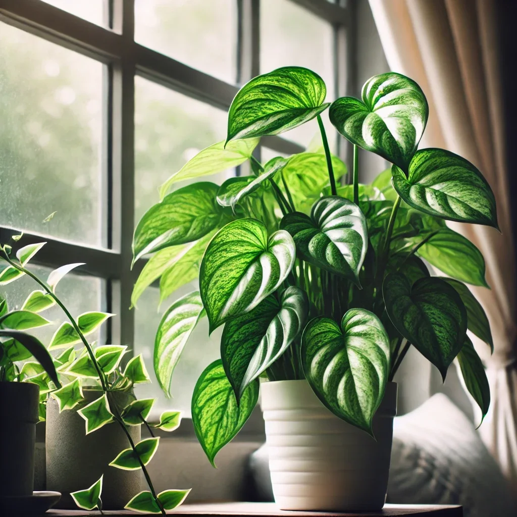 Um Exemplar Da Planta Jibóia Em Um Vaso Ornando A Decoração Interna De Um Ambiente Acolhedor (1)