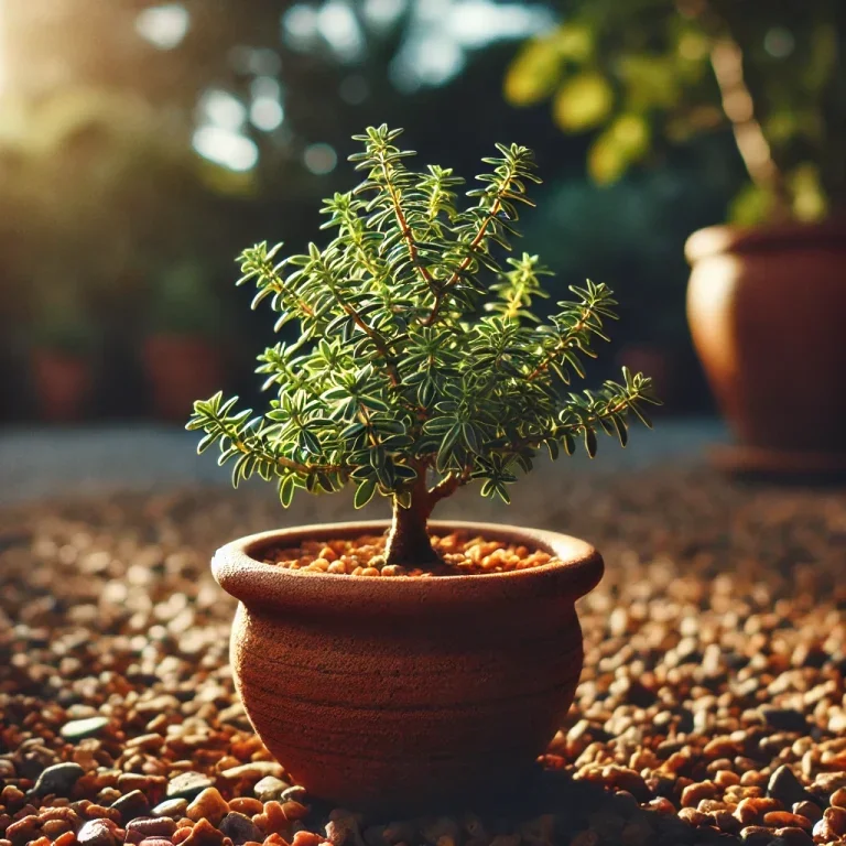 Uma Planta De Alecrim Crescendo Vigorosamente Em Um Vaso De Barro Sob A Luz Do Sol