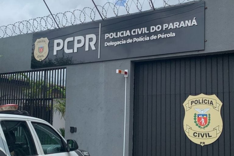 Dívida de pensão alimentícia em Pérola resulta em homem preso. Na foto, a delegacia do município.