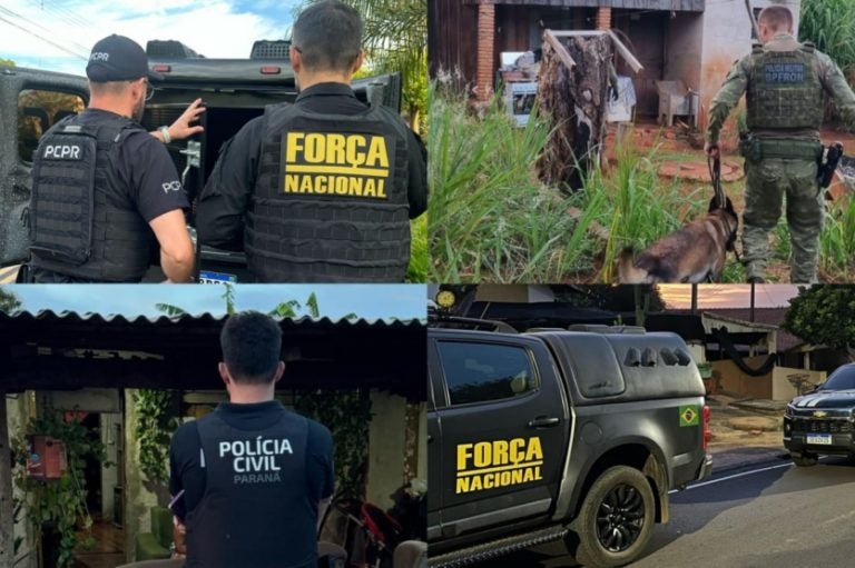 Operação Dupla Face em Pérola. Na foto, uma colagem com imagens da operação.