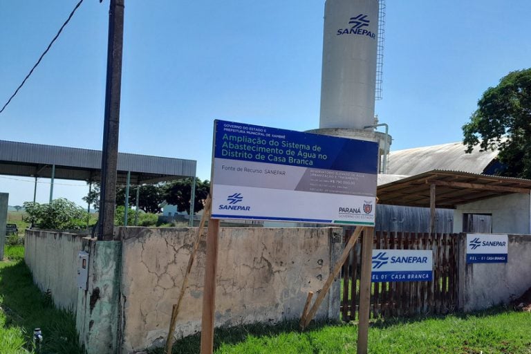 Xambrê: Sanepar amplia sistemas de abastecimento nos distritos de Casa Branca e Elisa