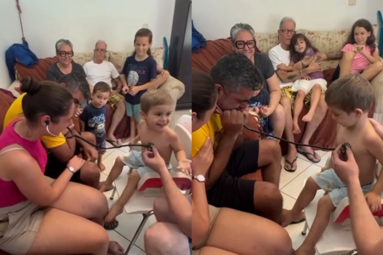 Pais Escutam Coração Do Filho Que Faleceu Em Menino Que Recebeu O Transplante