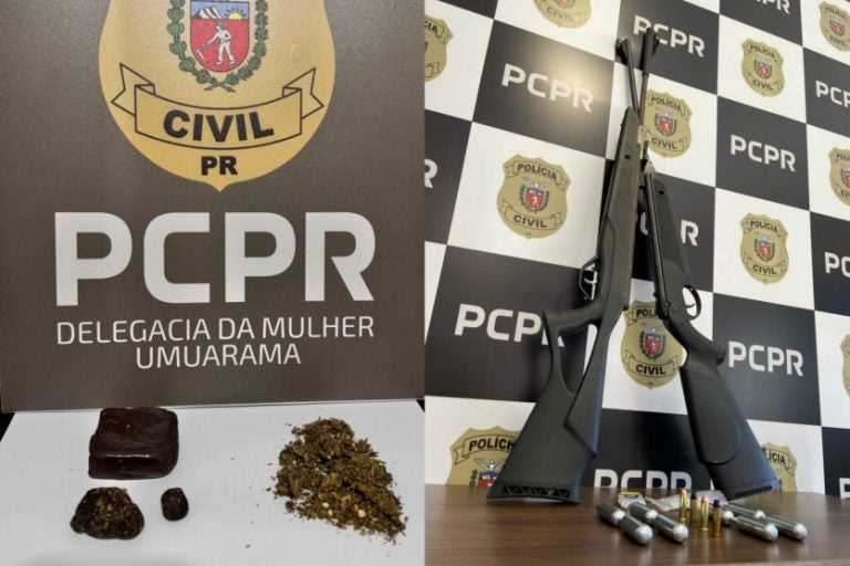 PCPR de Umuarama apreende drogas com suspeito de violência doméstica.