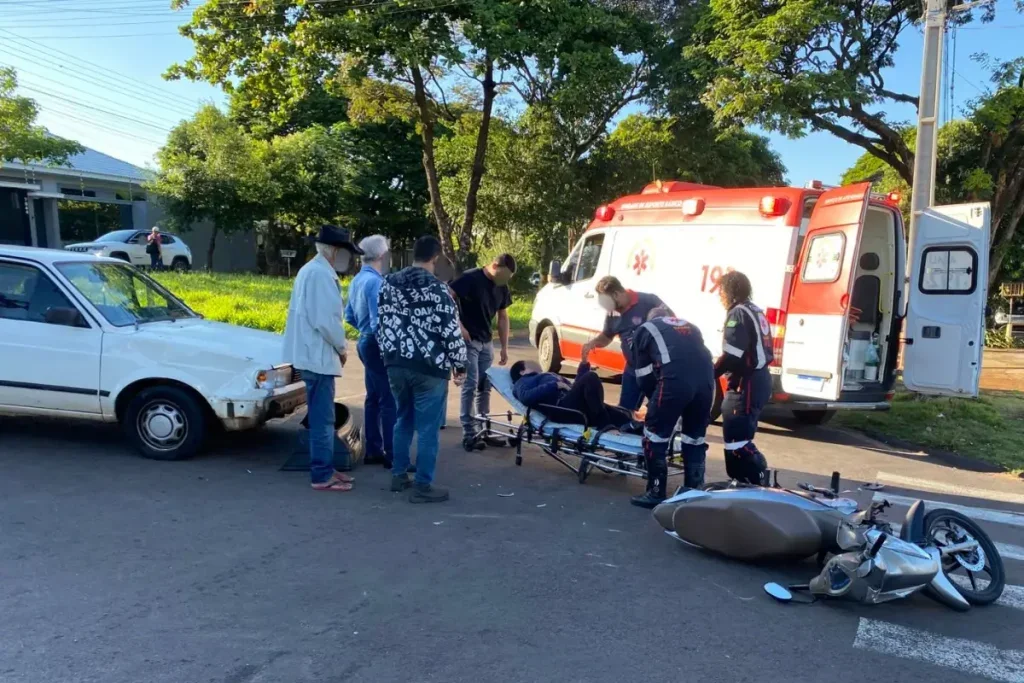 Acidente Entre Carro E Moto Deixa Motociclista Em Estado De Choque Em Umuarama