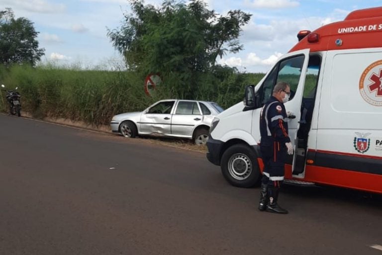 Motorista sofre ferimentos: o condutor seguia no sentido Iporã–Guaiporã quando o acidente ocorreu.
