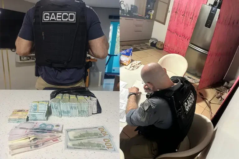 Policiais do Paraná: Foram cumpridos 11 mandados de busca e apreensão, oito de busca pessoal e dois de prisão temporária.