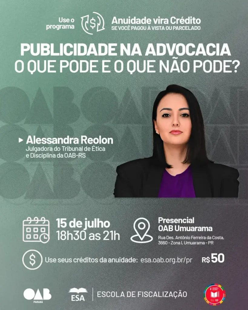 Umuarama Oab Promove Palestra Sobre Limites Da Publicidade Na Advocacia 1